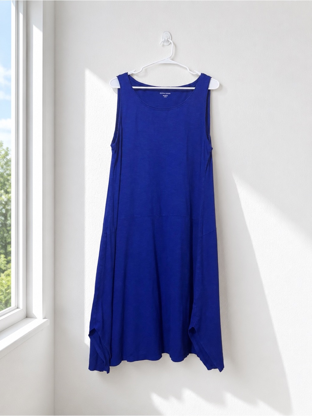 Eileen Fisher Sleeveless Midi Swing Dress in Cobalt
